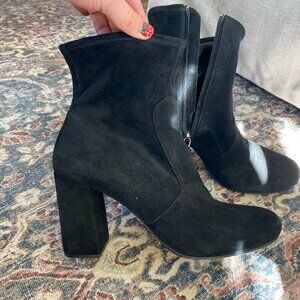 Black Prada Suede Ankle Booties - 39 Classic